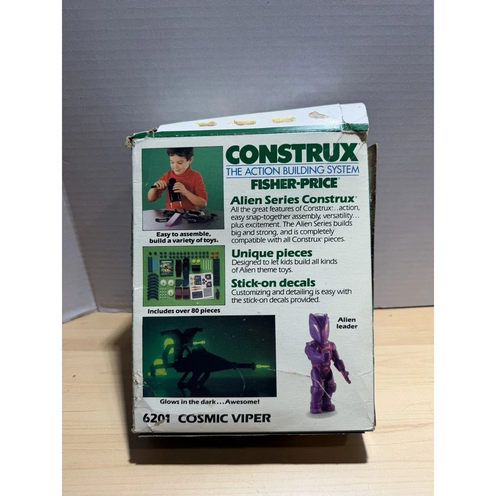 1985 Construx Fisher Price 6201 Cosmic Viper Alien Series - Open Box